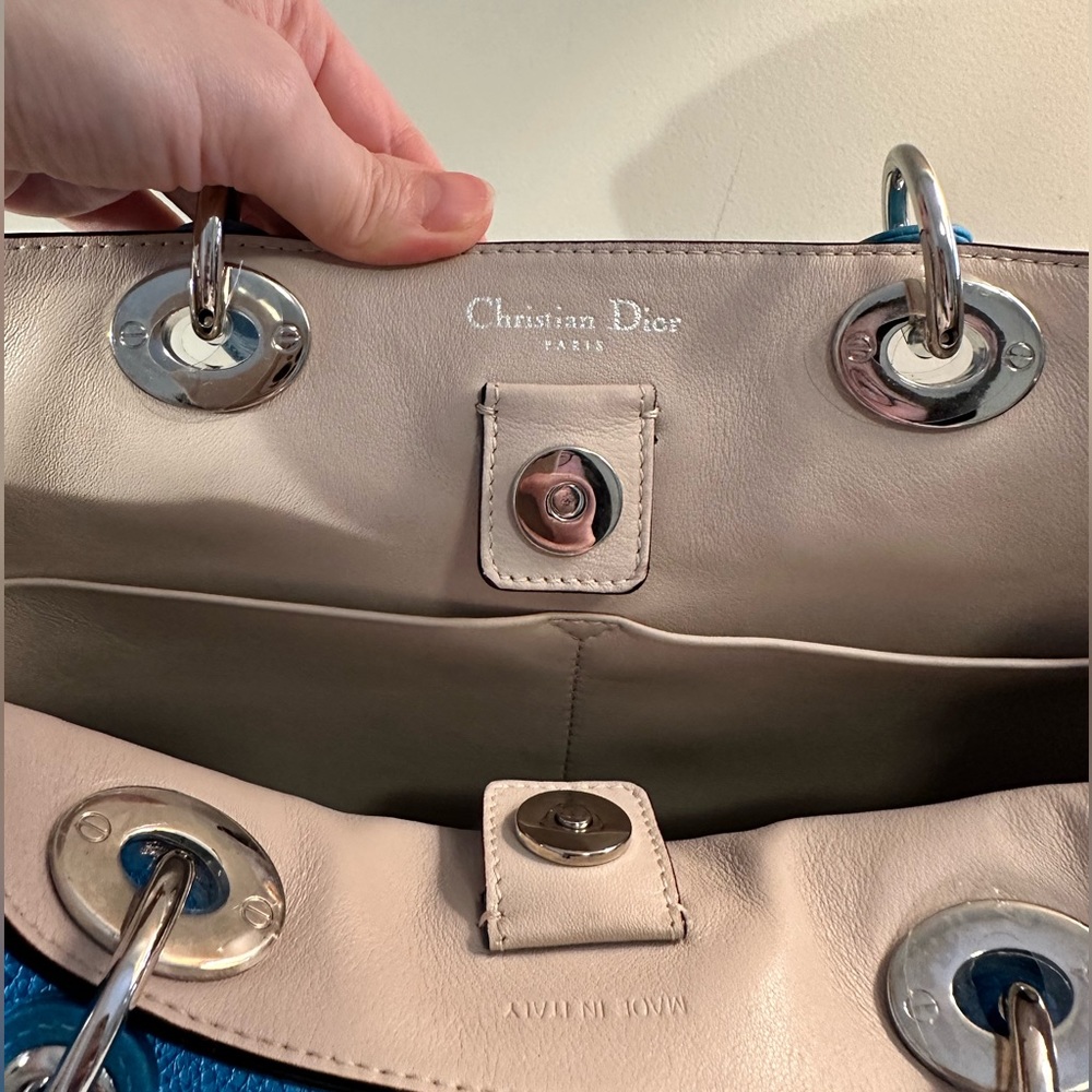 Christian Dior Diorissimo Tote Large Blue Leather - Picture 13 of 16